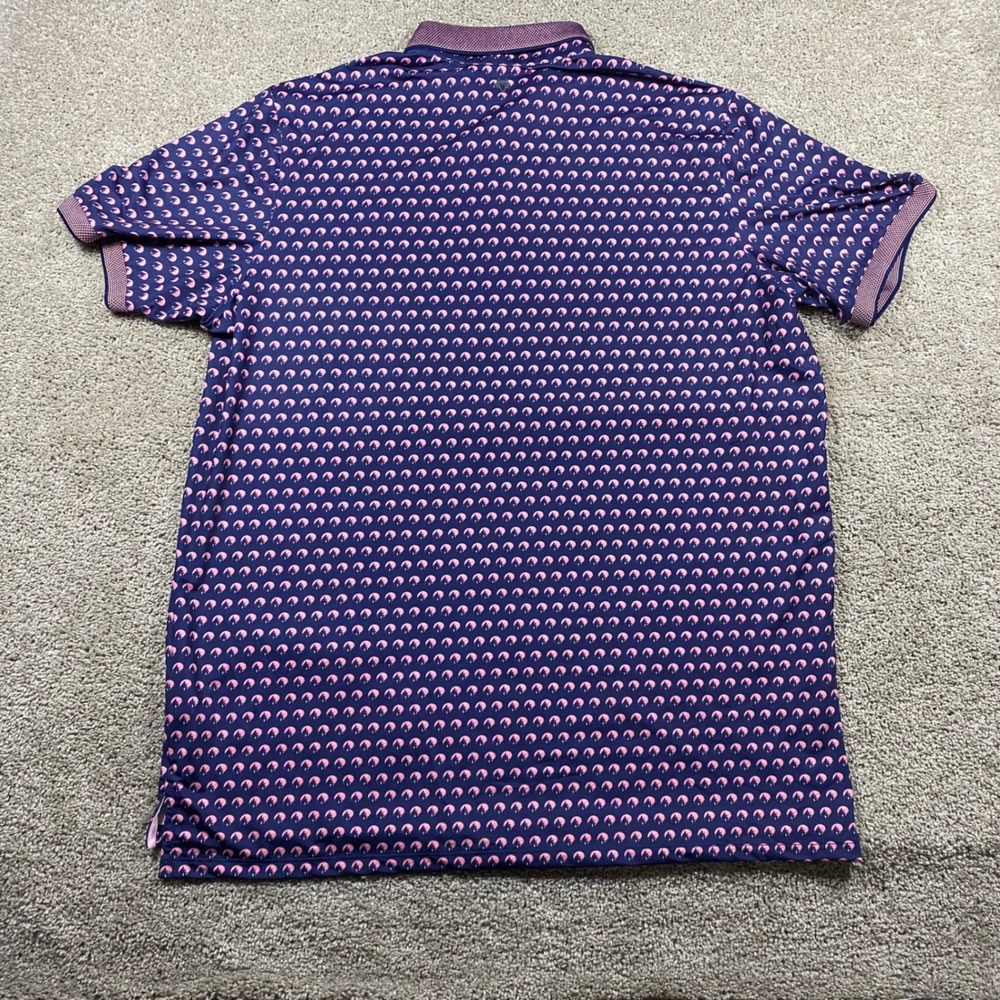 Greyson Mens XXL Golf Polo Shirt Purple Pink Wolf Moon Print Performance AOP - Picture 3 of 8
